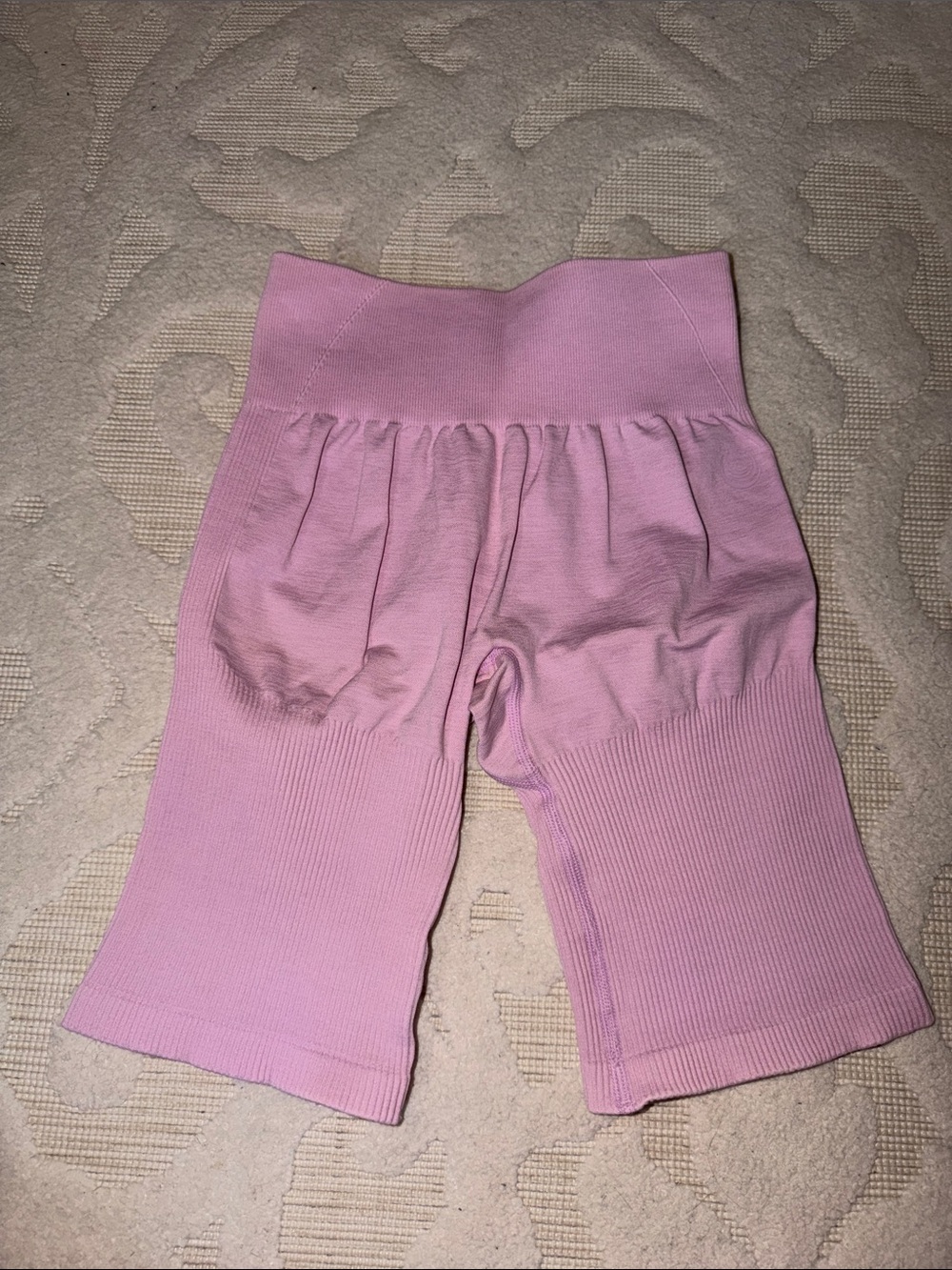 Pink Scrunch Seamless Ribbed Contour Shorts